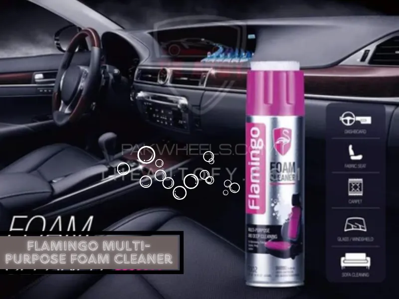 Flamingo Multi-Purpose Foam Cleaner-650ML | Clean your Car Vinyl and Fabric with Flamingo Image-1