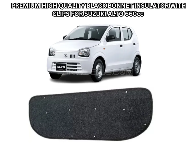 Premium Combo Pack: Black Bonnet Insulator & Black Coated Top Cover for Suzuki Alto 660cc Image-1