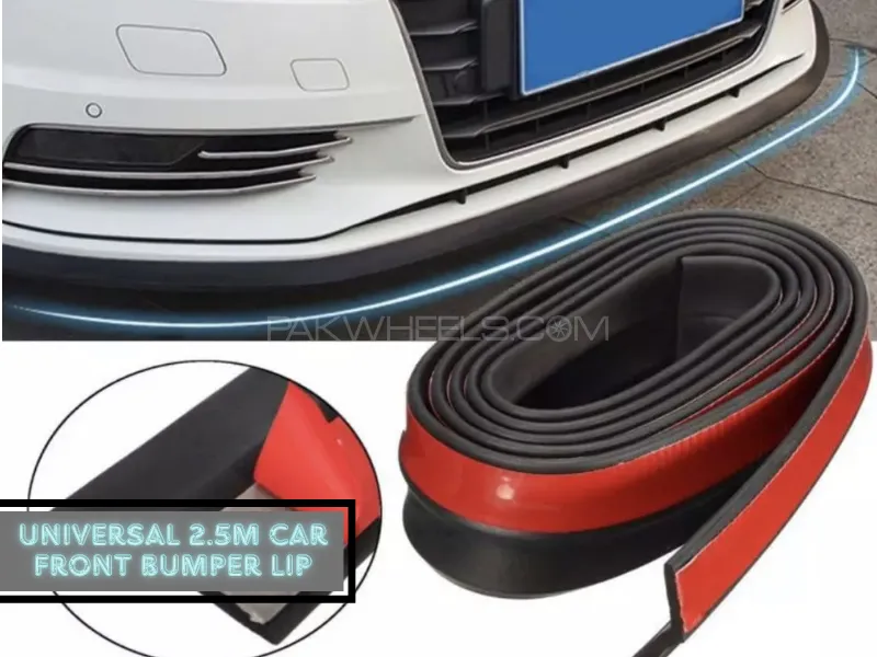2.5M Car Bumper Lip Black Stickers Car Front Bumper Lip Rubber Car Bumper Guards Lip Image-1