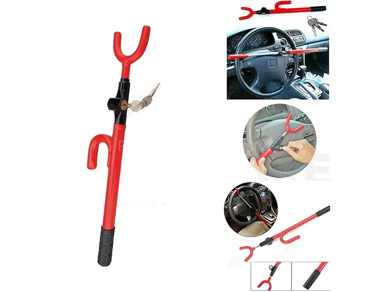 Anti Theft High Security Steering Wheel | Lock Car Crook Locks New Image-1