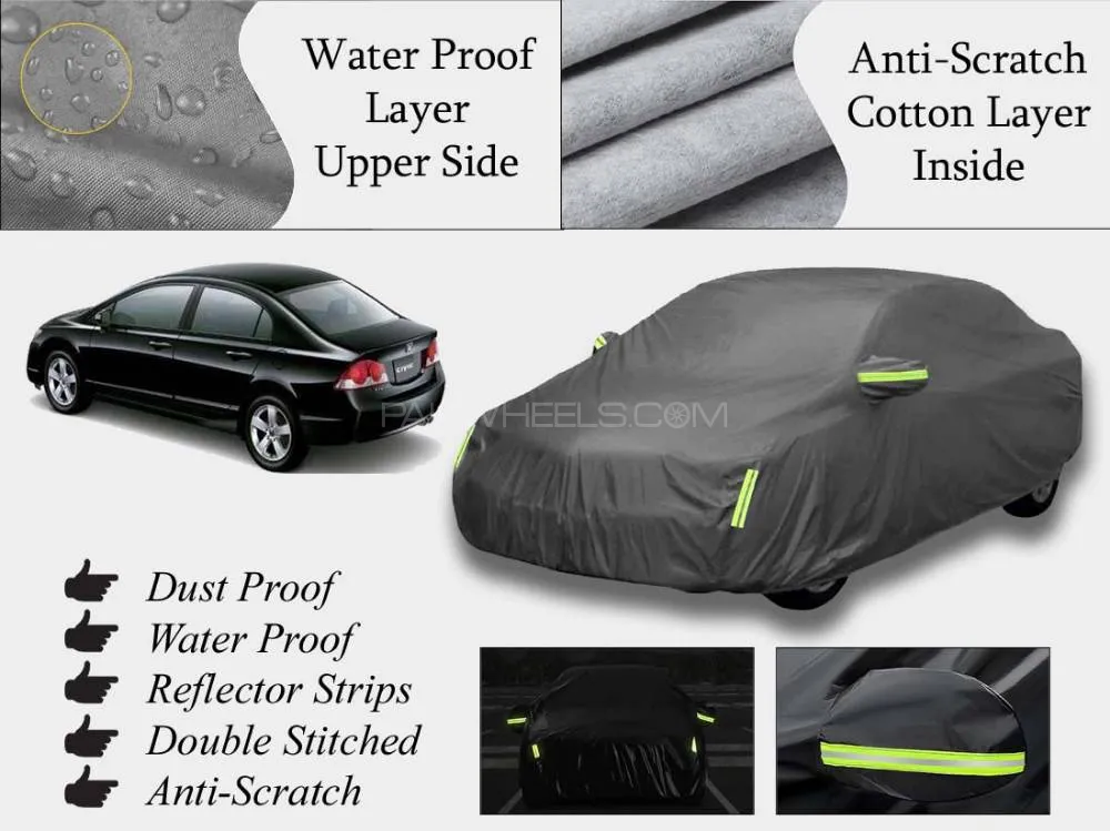 Honda Civic 2007 - 2012 Top Cover | Grey | Anti-Scratch | Double Layer | Heat Proof | Water Proof Image-1