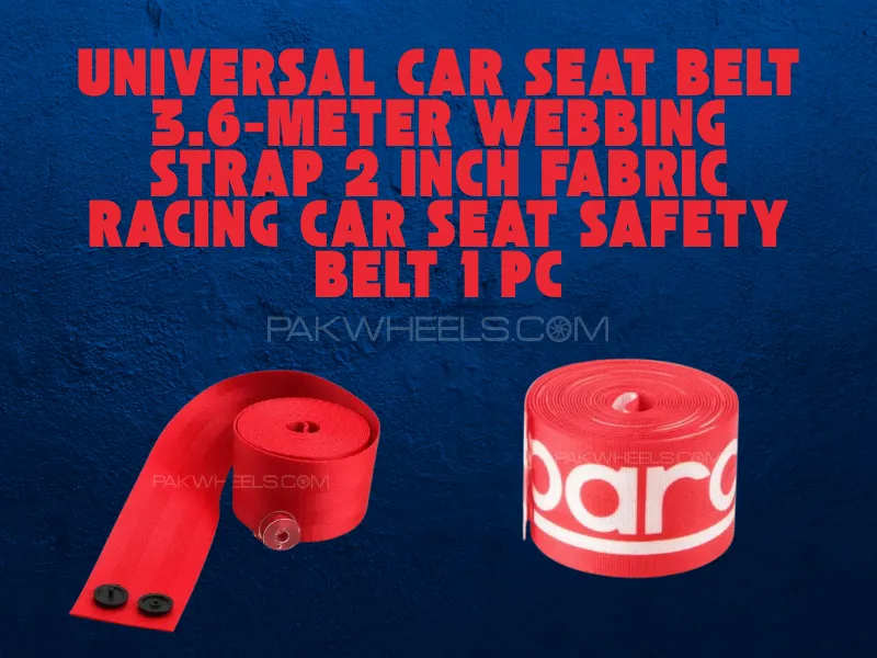 Universal Car Seat Belt 3.6-Meter Webbing Strap 2 Inch Fabric Racing Car Seat Safety Belt 1 Pc Image-1