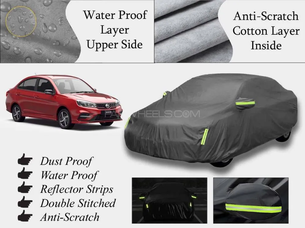Proton Saga 2021-2024 Top Cover | Grey | Anti-Scratch | Double Layer | Heat Proof | Water Proof Image-1