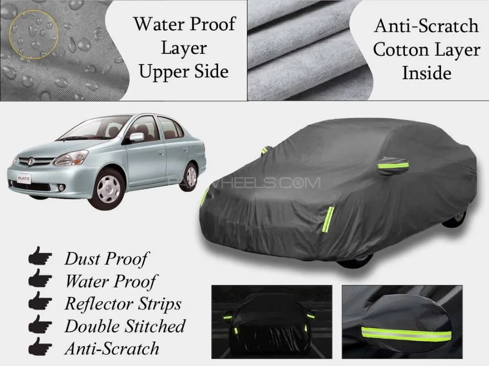 Toyota Platz 1999-2005 Top Cover | Grey | Anti-Scratch | Double Layer | Heat Proof | Water Proof Image-1