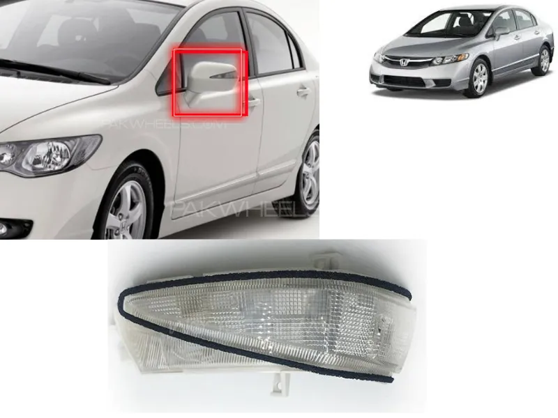 Honda Civic Reborn 2006-2012 Left Side Mirror Indicator - 1 Pcs Image-1
