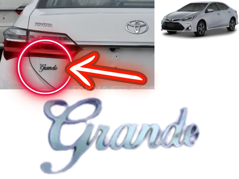 Toyota Grande 2014-2024 Grande Monogram Logo  Emblem - 1 Pcs Image-1