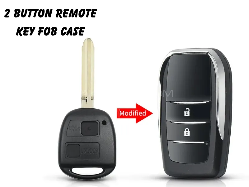 Flip Key 2 Button Remote Key Fob Case For Toyota Camry Rav4 Corolla Prado Yaris Jackknife Image-1