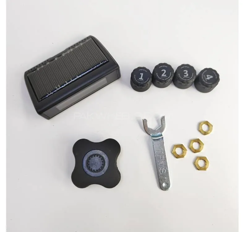 TPMS Tire Pressure Monitoring System With Parking Solar Charging LCD Display Screen Tyre Pressure  Image-1