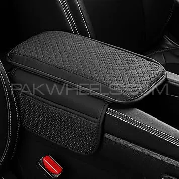 Universal Car Arm Pad PU Leather Armrest Seat Box Cover Protector 1 Pc(Black) Image-1