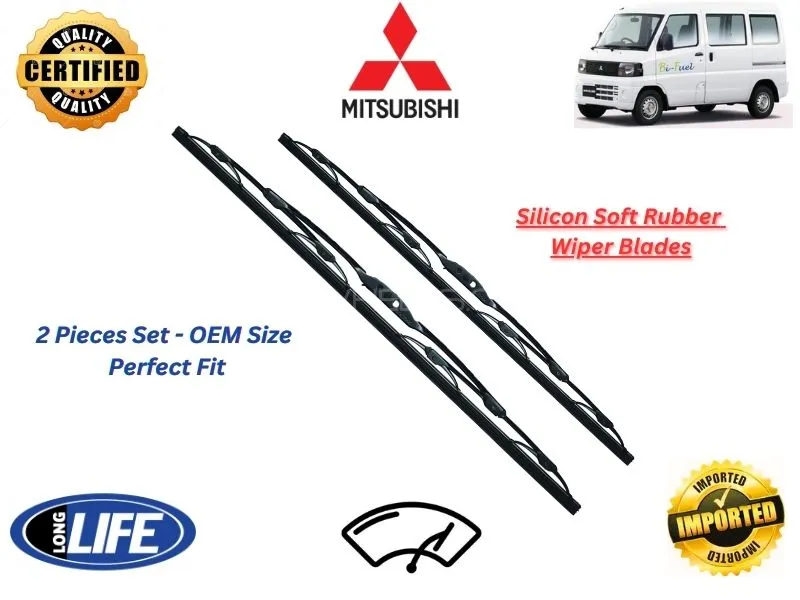 Mitsubishi Minicab 1999-2014 Silicone Soft Rubber Wiper Blades - 2 Pieces Set Image-1