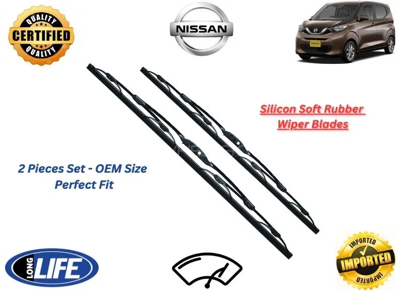 Nissan Dayz 2019-2024 Silicone Soft Rubber Wiper Blades - 2 Pieces Set Image-1