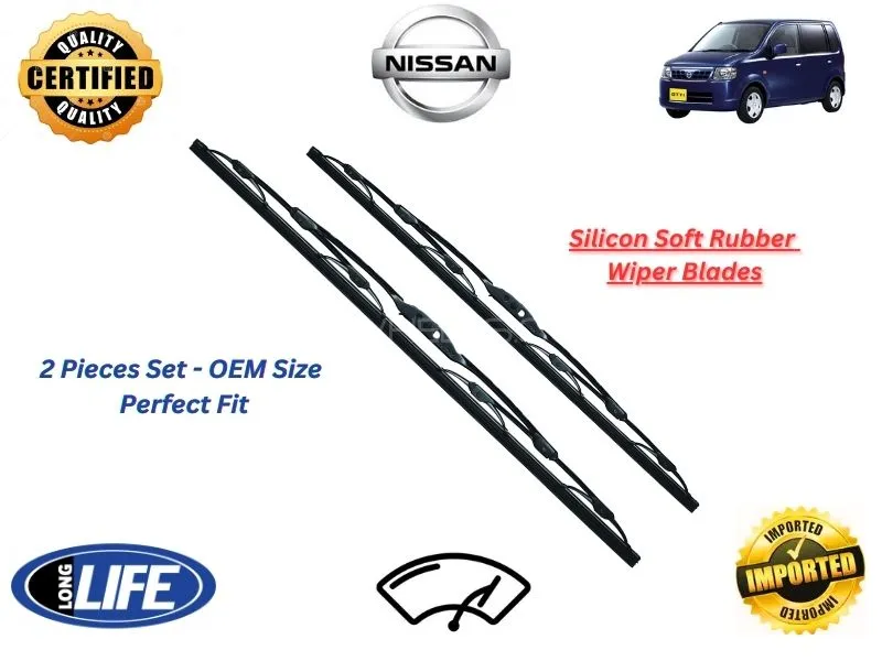 Nissan Otti 2006-2010 Silicone Soft Rubber Wiper Blades - 2 Pieces Set Image-1