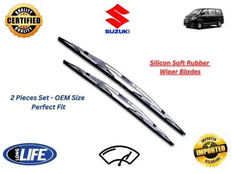 Suzuki APV 2005-2024 Silicone Soft Rubber Wiper Blades - 2 Pieces Set  Image-1