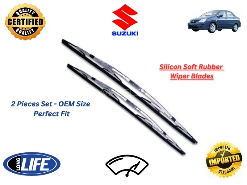 Suzuki Liana Silicone Soft Rubber Wiper Blades - 2 Pieces Set  Image-1