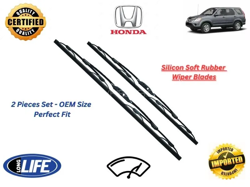 Honda CRV 2002-2016 Silicone Soft Rubber Wiper Blades - 2 Pieces Set
