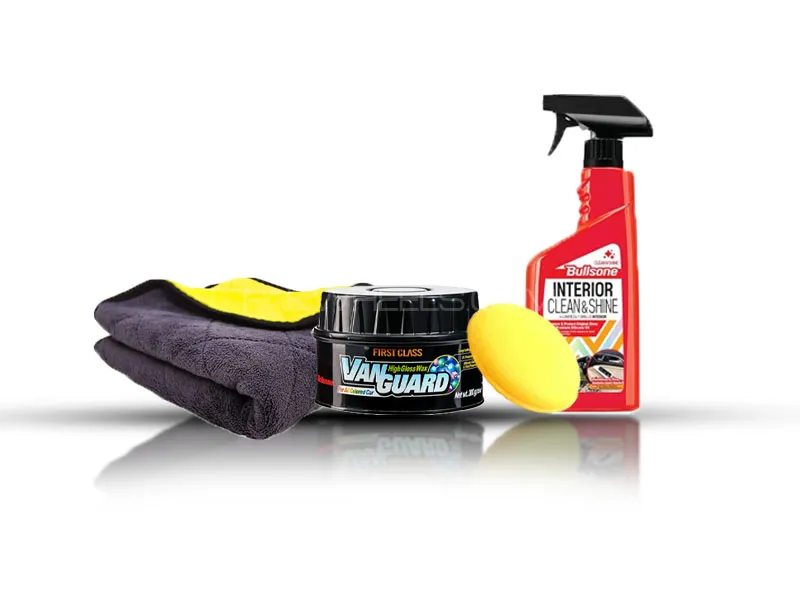 4in1 Complete Car Detailing Kit Body Polish Dashboard Interior Polish Microfiber Towel & Applicator Image-1