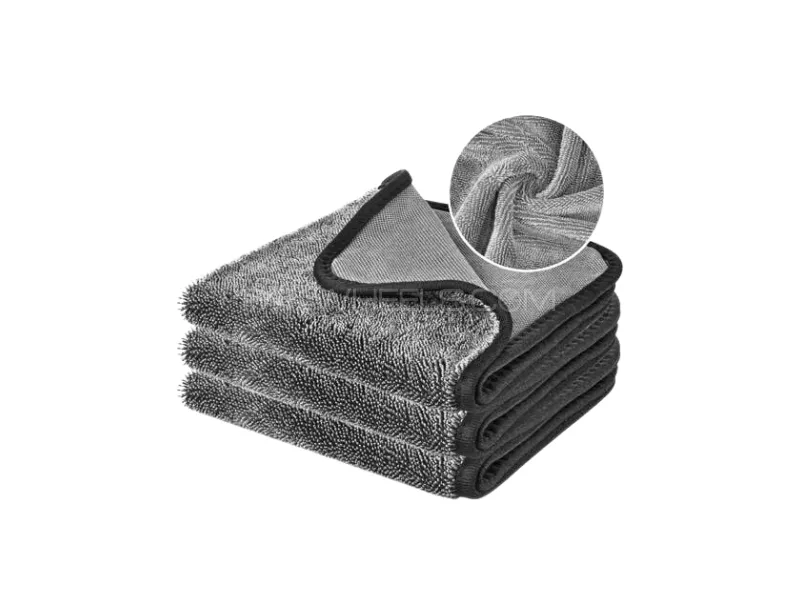 Zingfix Microfiber Twist Car Wash Towel 1200GSM Pack Of 3 (40x40cm) Image-1