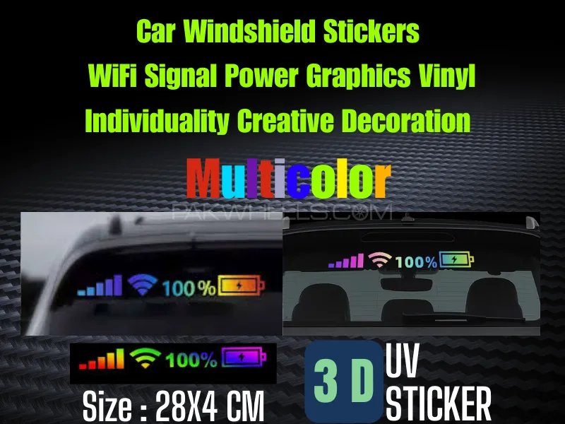 Car Windshield Sticker Wifi Signal Power Uv 3d Creative Multicolor Image-1