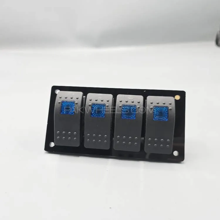 Universal 5-inch Switch Panel 4pcs Rocker Switches 1 Pc (Blue) Image-1