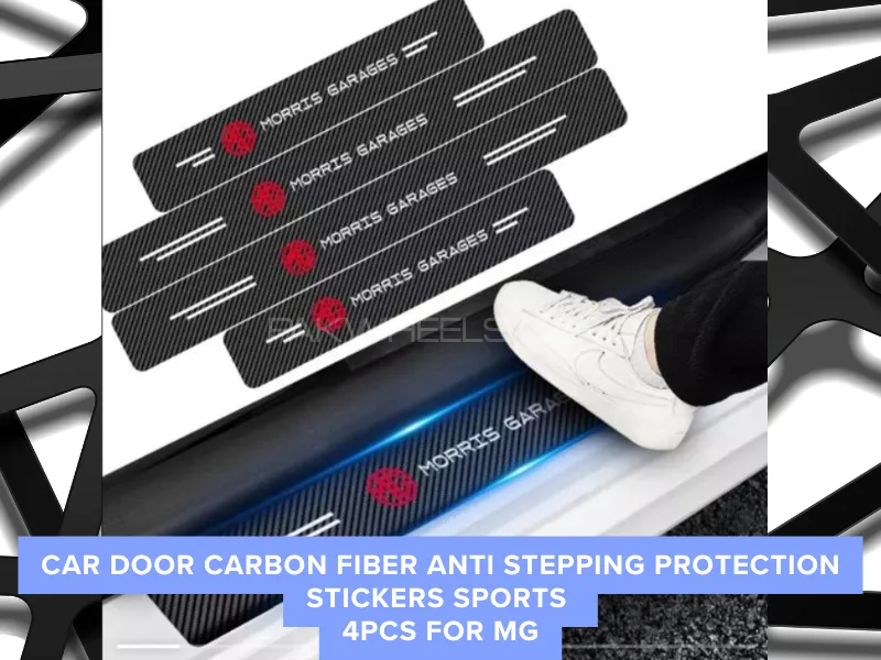 Car Door Carbon Fiber Anti Stepping Protection Stickers Sports 4Pcs for MORRIS GARAGES [MG] Image-1