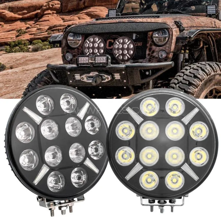 120Watts 9 Inch Round LED Spot Lights - Super Bright - 12v/24v - Off Road Driving Lights With White/