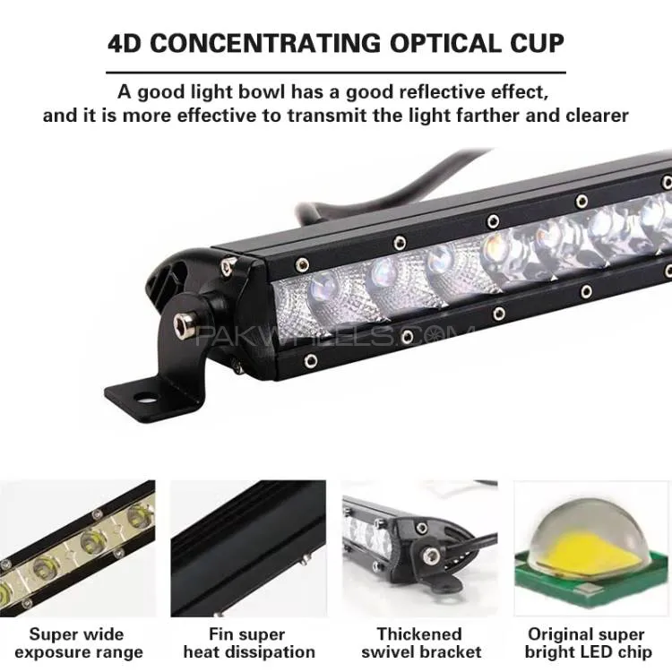 32inch - White Color Off Road 4x4 - 150w Super Slim Single Row Led Light Bar - 6500K Color Temperatu Image-1