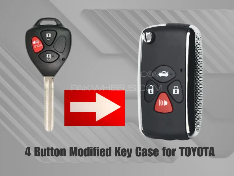 4 Button Modified Flip Cover Case for Toyota Image-1