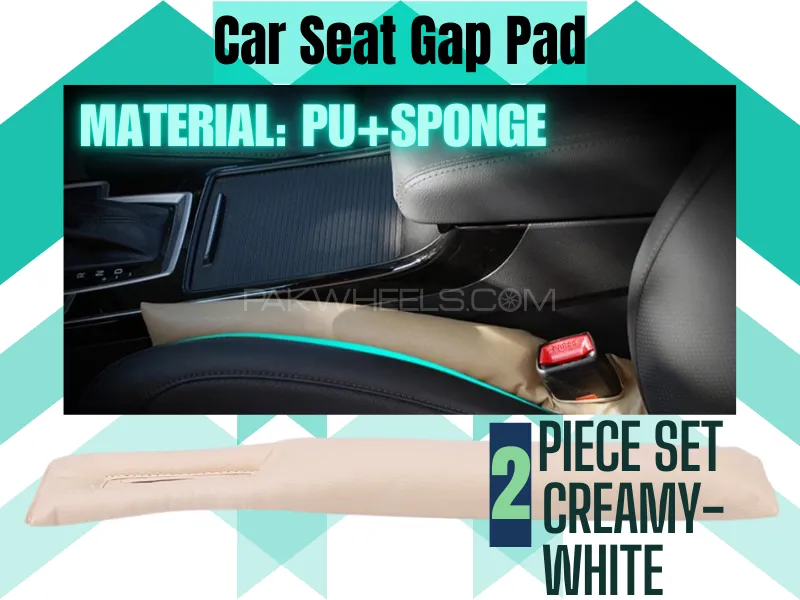 2 Pcs Car Seat Gap Pad Leak Proof Plate Plug Seat Leak Cover [CREAMY-WHITE] Image-1