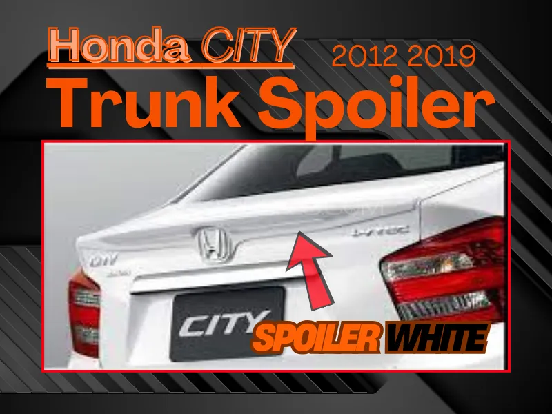 Premium Quality Fiber Honda City 2012-2019 Back Spoiler in White Color  Image-1