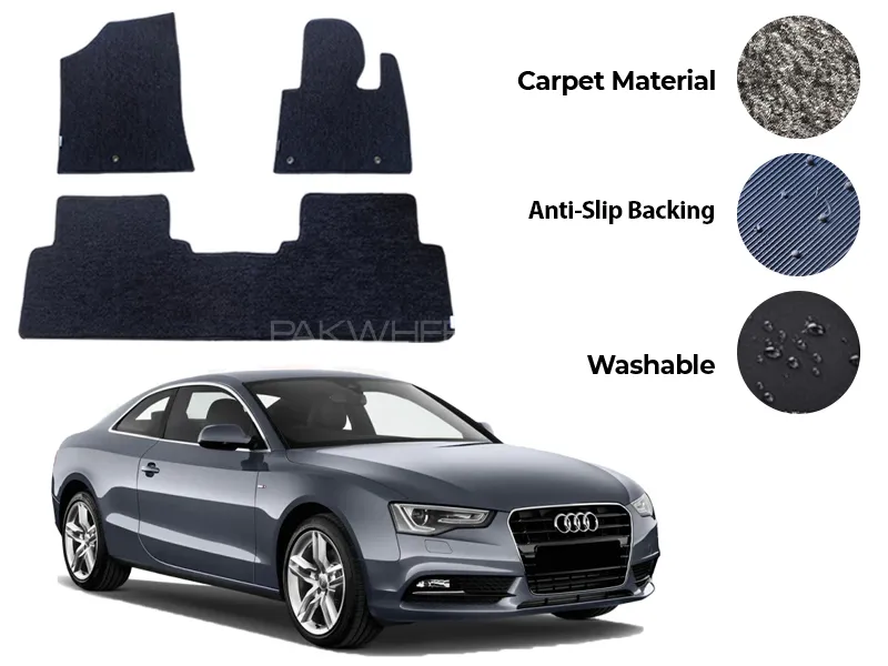 Audi A5 Genuine Fitting Carpet Floor Mat 3PCS - Model 2007-2016 Image-1