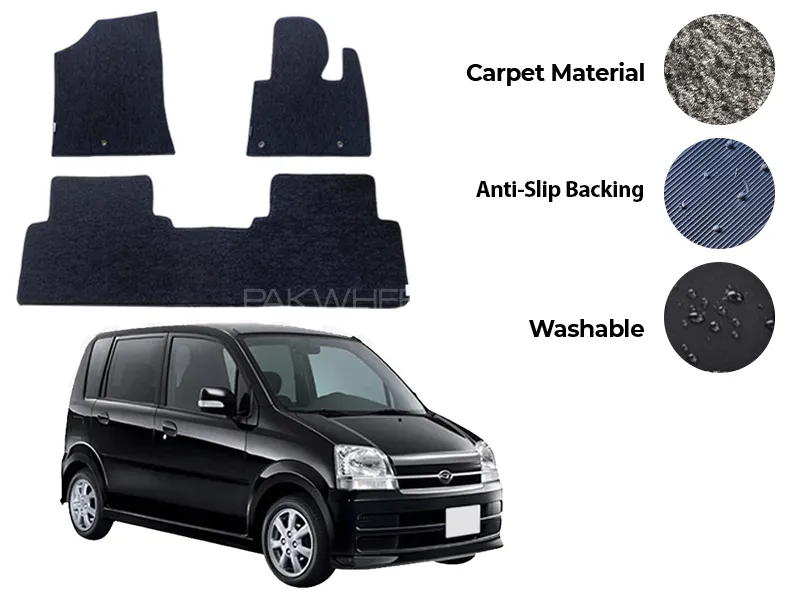 Daihatsu Move Fitting Carpet Floor Mat 3PCS - Model 2002-2005 Image-1