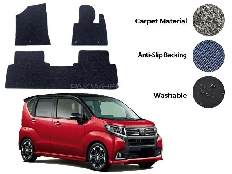 Daihatsu Move Fitting Carpet Floor Mat 3PCS - Model 2014-2018 Image-1