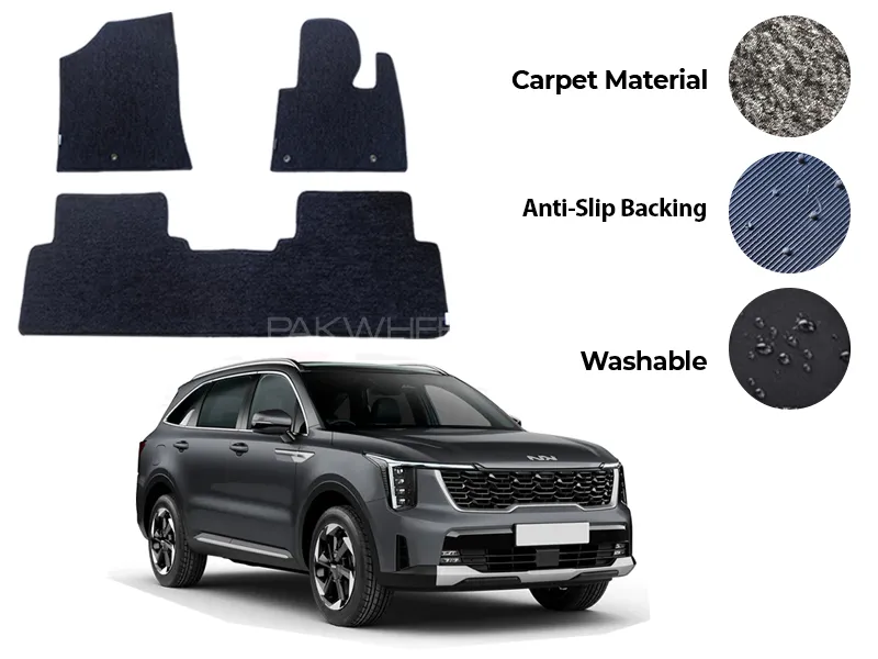 Kia Sorento Fitting Carpet Floor Mat 5PCS - Model 2021-2024 Image-1