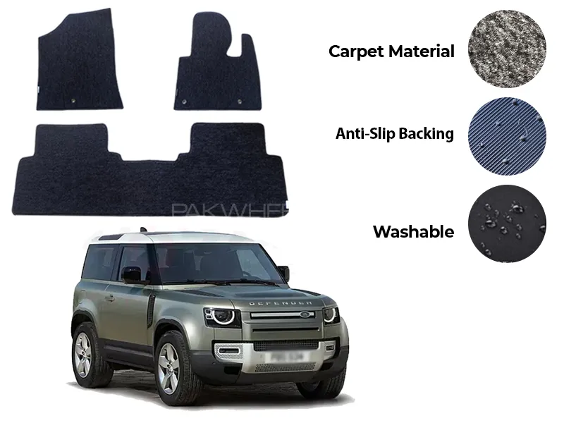 Land Rover Defender Fitting Carpet Floor Mat 3PCS - Model Image-1
