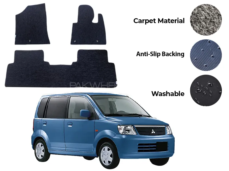 Mitsubishi EK Wagon Fitting Carpet Floor Mat 2PCS - Model 2000-2006 Image-1