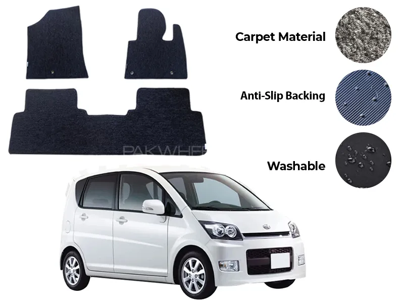 Daihatsu Move Fitting Carpet Floor Mat 3PCS - Model 2006-2010 Image-1