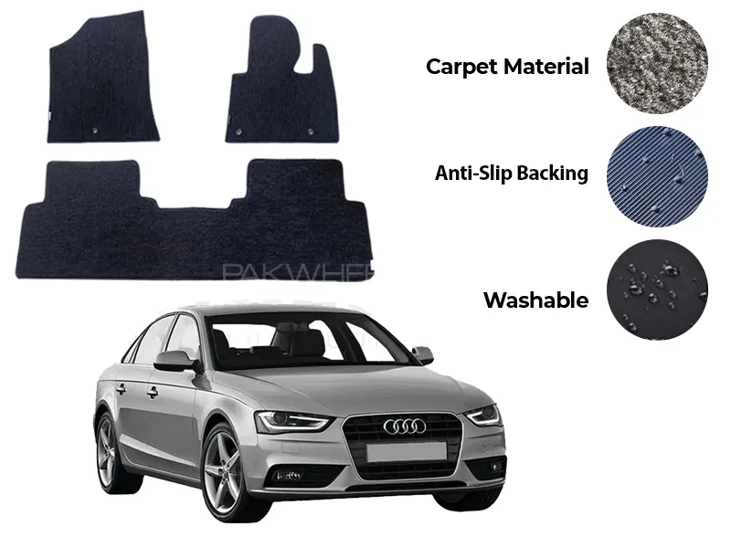 Audi A4 Genuine Fitting Carpet Floor Mat 3PCS - Model 2008-2016 Image-1
