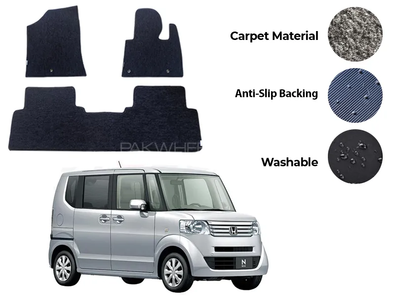 Honda N Box Fitting Carpet Floor Mat 3PCS - Model 2011-2017 Image-1