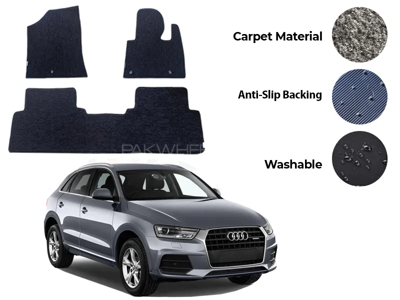 Audi Q3 Genuine Fitting Carpet Floor Mat 3PCS - Model 2012-2018 Image-1