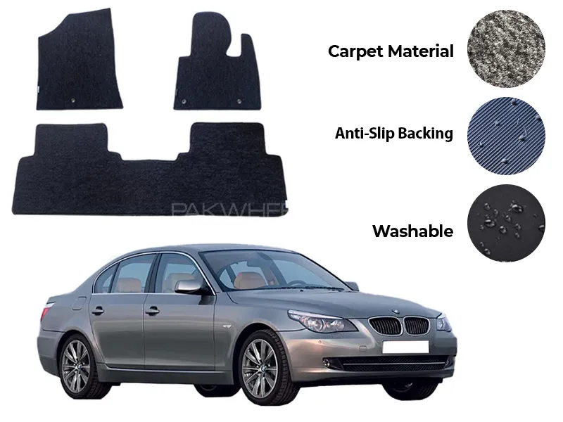 BMW 520/530 Genuine Fitting Carpet Floor Mat 3PCS - Model 2003-2010 Image-1
