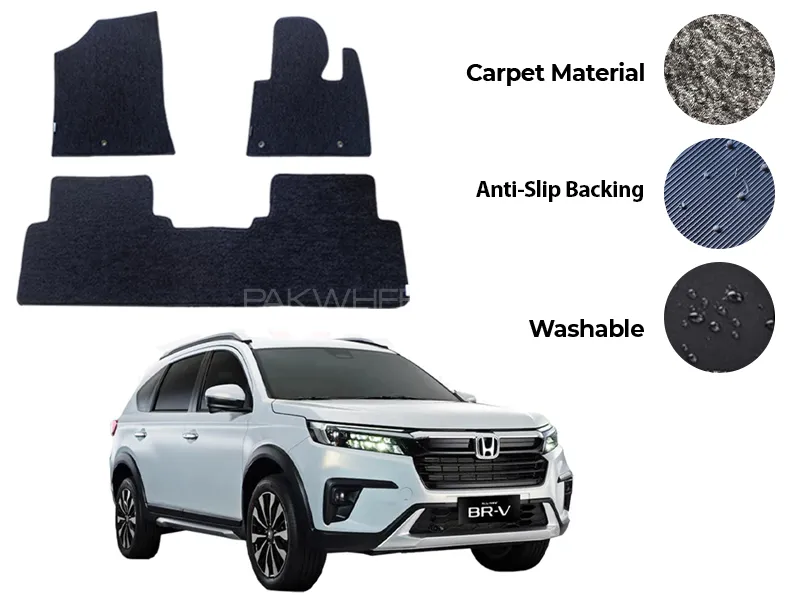Honda BR-V Fitting Carpet Floor Mat 4PCS - Model 2020-2024 Image-1