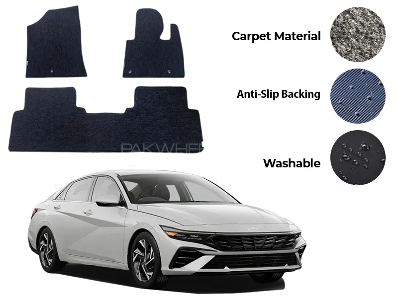 Hyundai Elantra EV Genuine Fitting Carpet Floor Mat 3PCS - Model 2024 Image-1