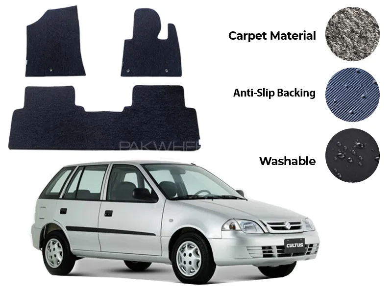 Suzuki Cultus Genuine Fitting Carpet Floor Mat 3PCS - Model 2007-2017 Image-1