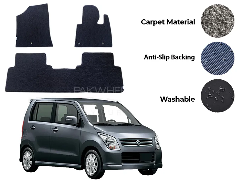 Suzuki Wagon R Genuine Fitting Carpet Floor Mat 3PCS - Model 2008-2013 Image-1