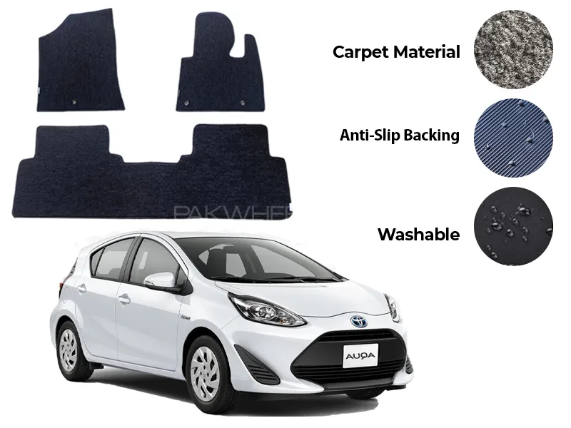 Toyota Aqua Genuine Fitting Carpet Floor Mat 3PCS - Model 2012-2021 Image-1