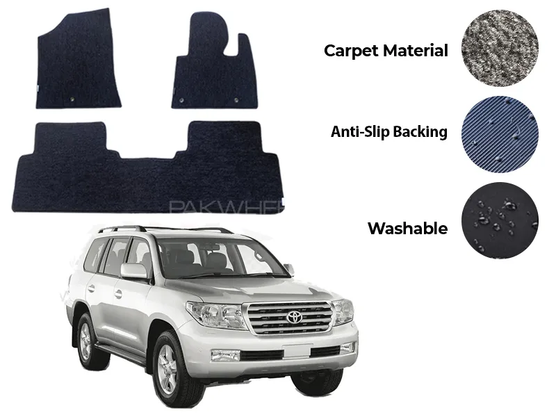 Toyota Land Cruiser Genuine Fitting Carpet Floor Mat 3PCS - Model 1998-2007 Image-1