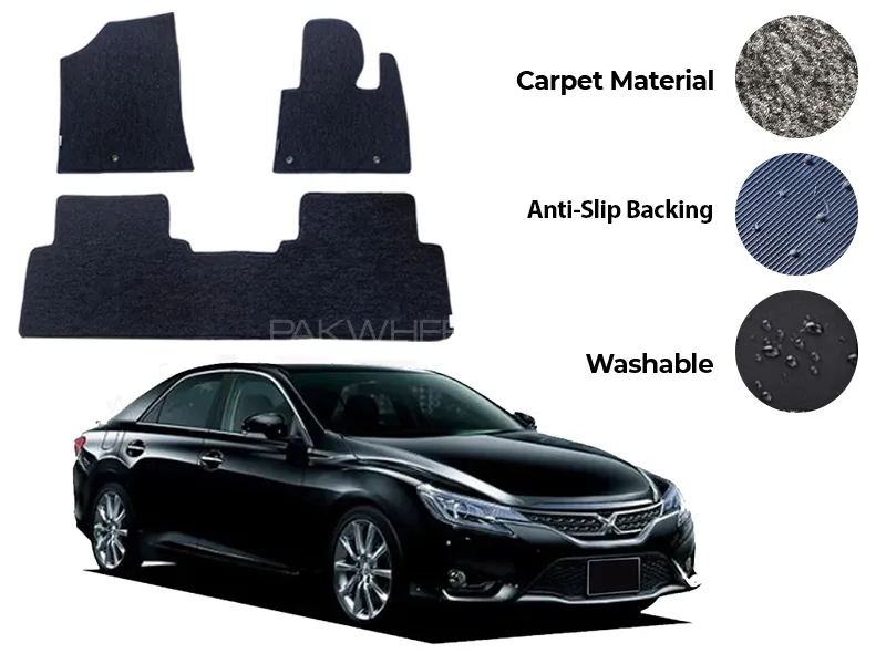 Toyota Mark X Genuine Fitting Carpet Floor Mat 5PCS - Model 2009-2018 Image-1