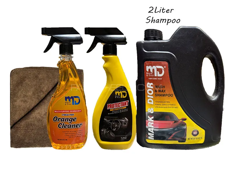 4in1 Dashboard Protectant All Purpose Ceaner Car 2L Shampoo Microfibre cloth Image-1
