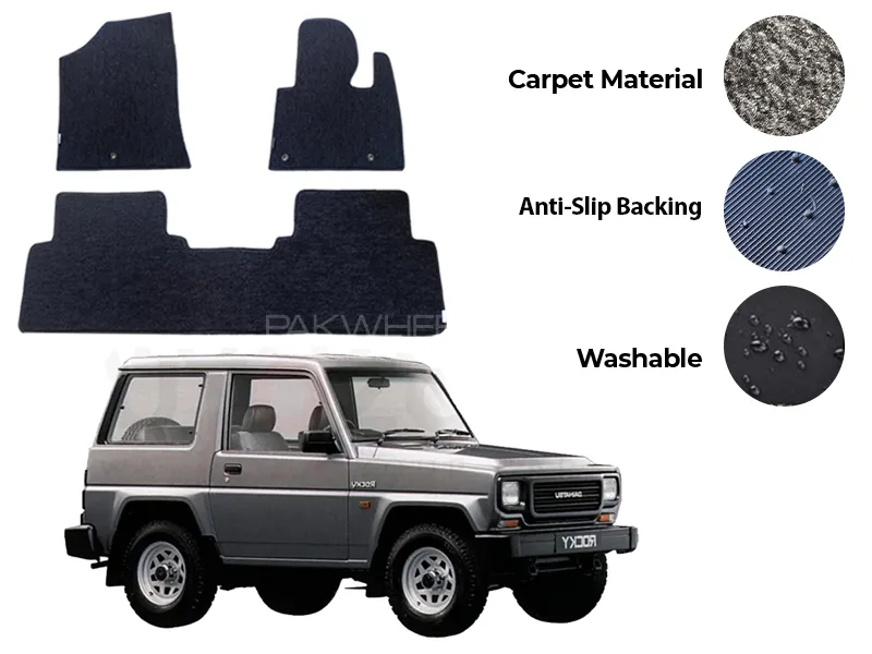 Daihatsu Rocky Jeep Genuine Fitting Carpet Floor Mat 3PCS - Model 1988-1998 Image-1