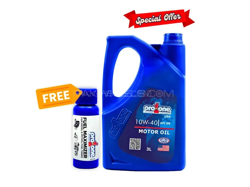 ProOne Motor Oil 10W-40 API SN Semi-Synthetic - 3 Litre With Free Fuel Maximizer 20 ML Image-1